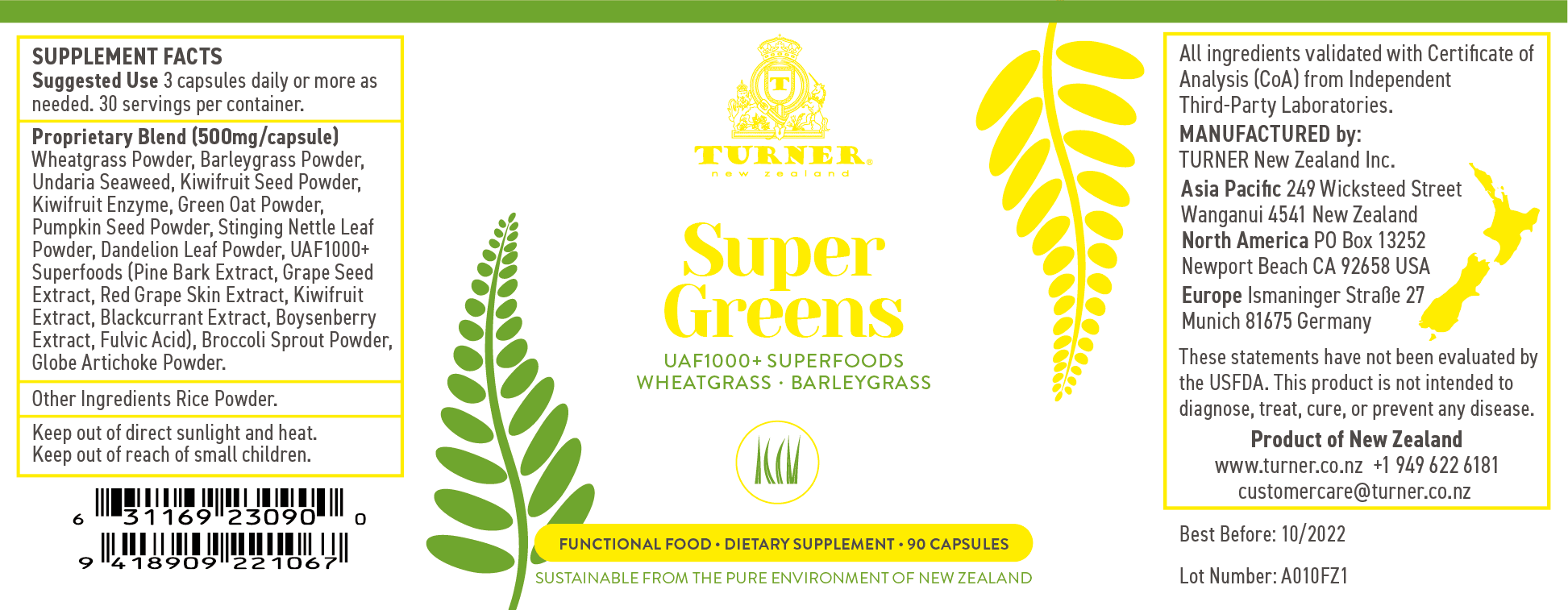 Super Greens, TURNER New Zealand, 